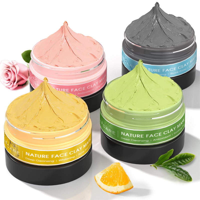 Dust Mask Construction - 4-teiliges Ton-Gesichtsmasken-Set, Kurkuma, Vitamin C, grüner