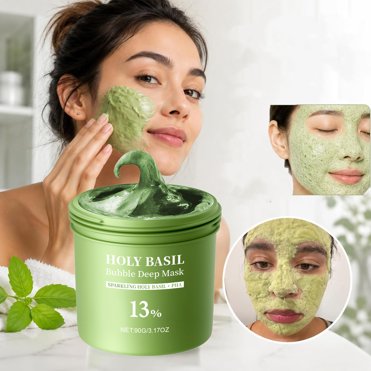 Dust Mask Construction - Holy Basil Bubble Deep Mask Ton-zu-Schaum