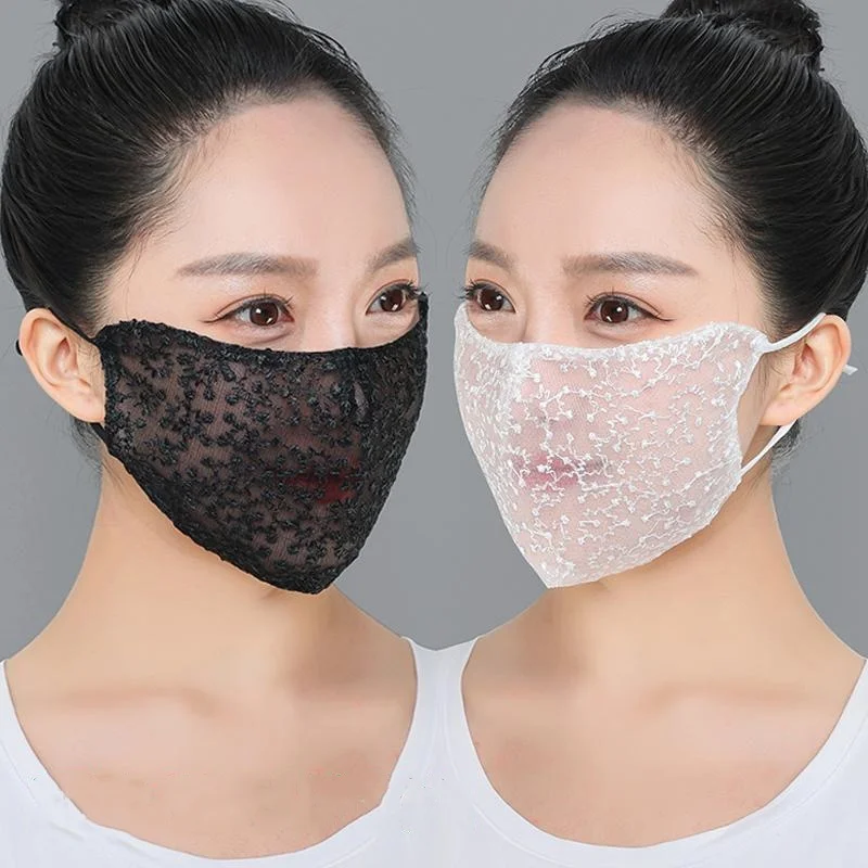 1/2 Stück schwarz-weiße Spitze – Cloth Face Mask Washable Bewertung und Preis